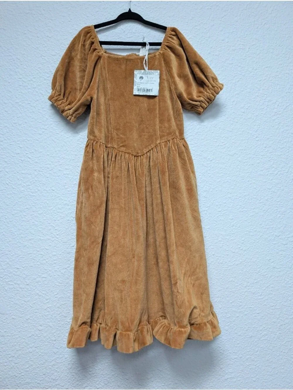 Kate Quinn Organic Cotton Dijon Velour Princess Dress 6Y Brown